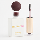 After Midnight gel polish open bottle and colour swatch by Minnieco