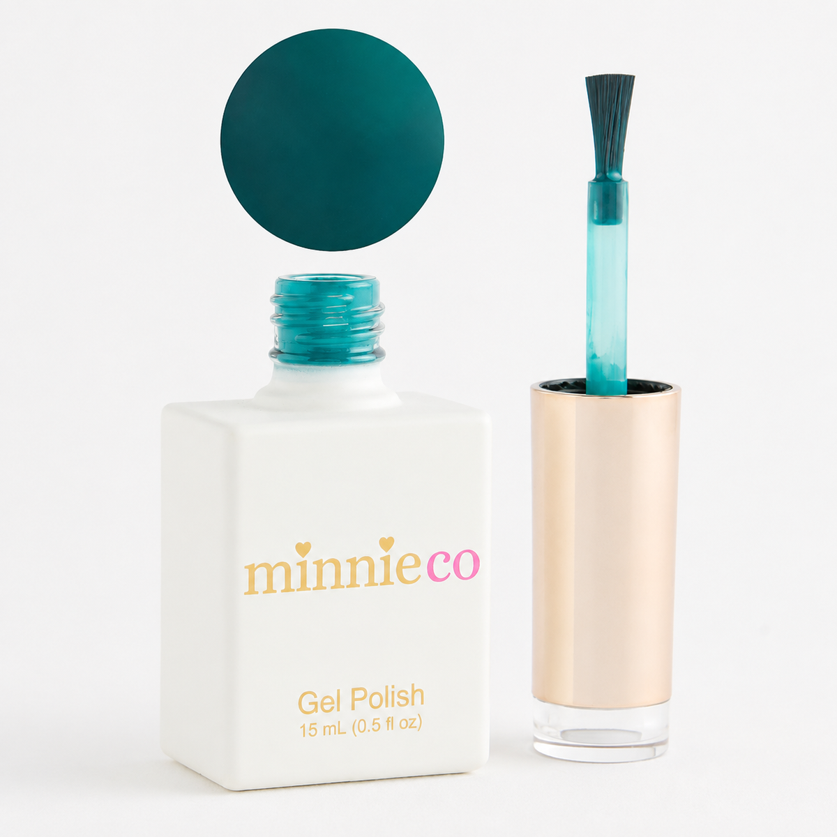 Northern Lights gel polish open bottle and colour swatch by Minnieco